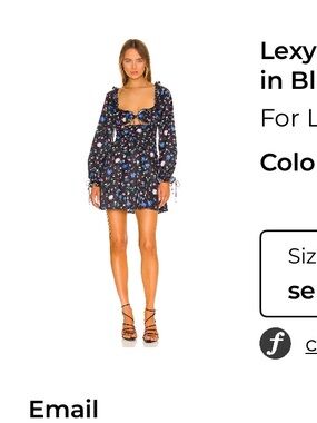 For Love & Lemons Black Floral Tie-Front Midi Dress